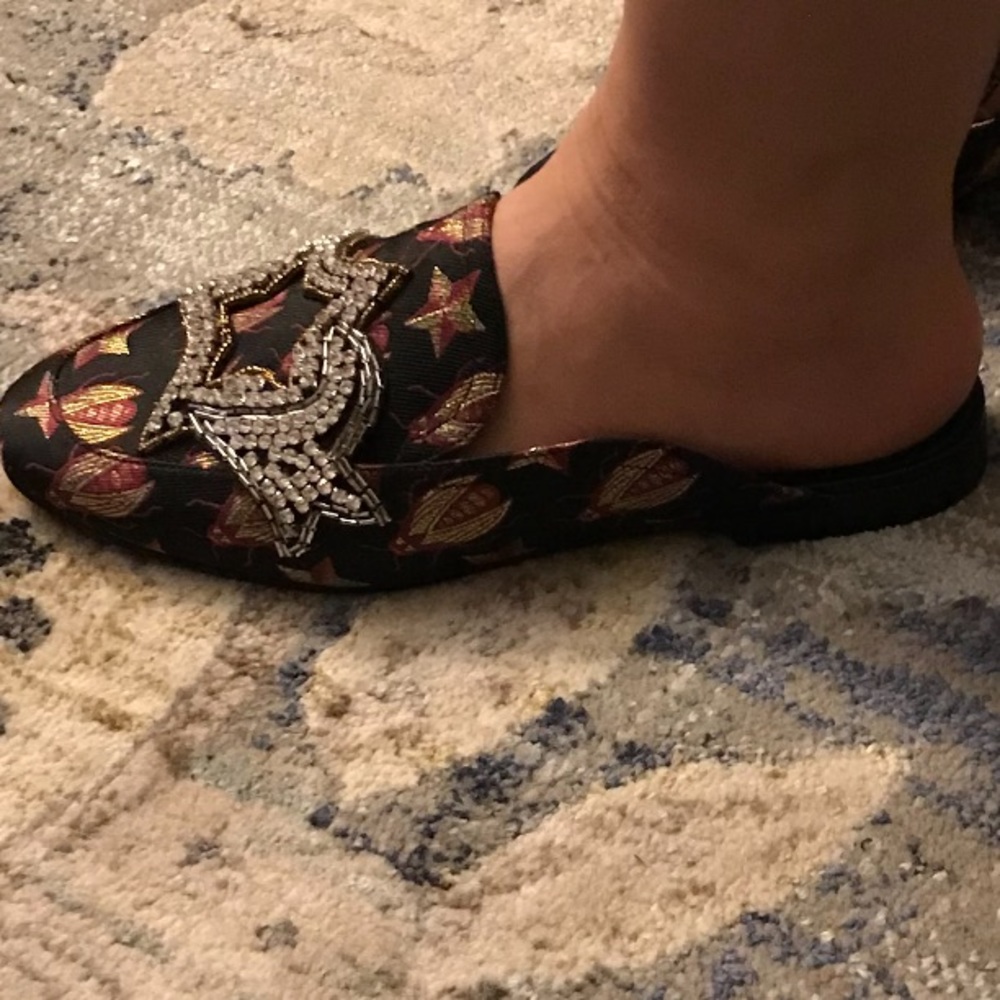 🔥NWT Sam Edelman Sz 6.5 Brocade:Rhinestone Shoes - Picture 6 of 8